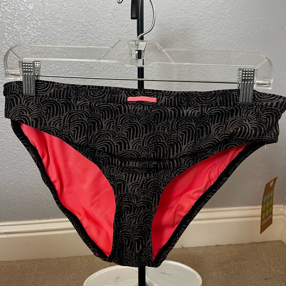 Title Nine Black and Coral Bikini Bottoms